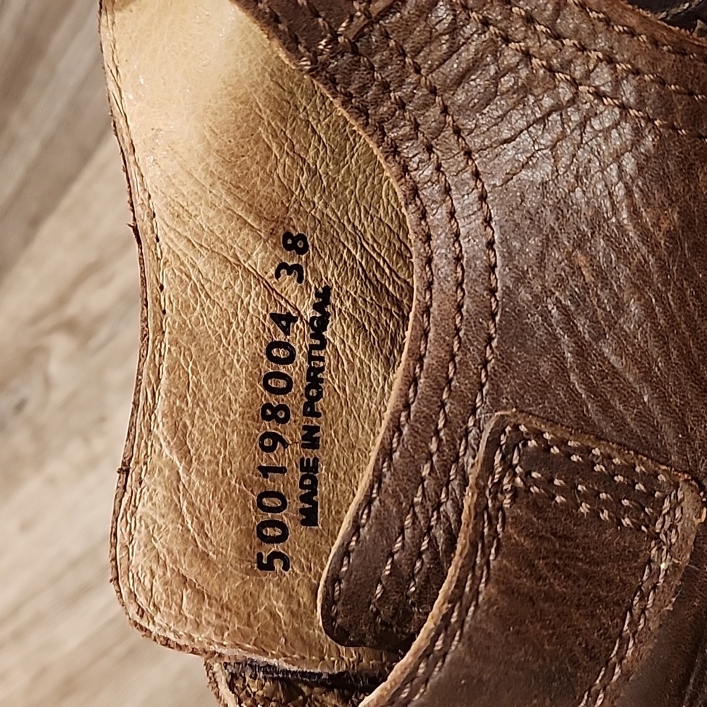 Fly London Brown Leather Wedge Sandals - Picture 5 of 6